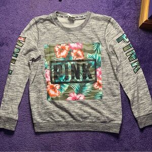 Victoria’s Secret Pink green tropical long sleeve shirt